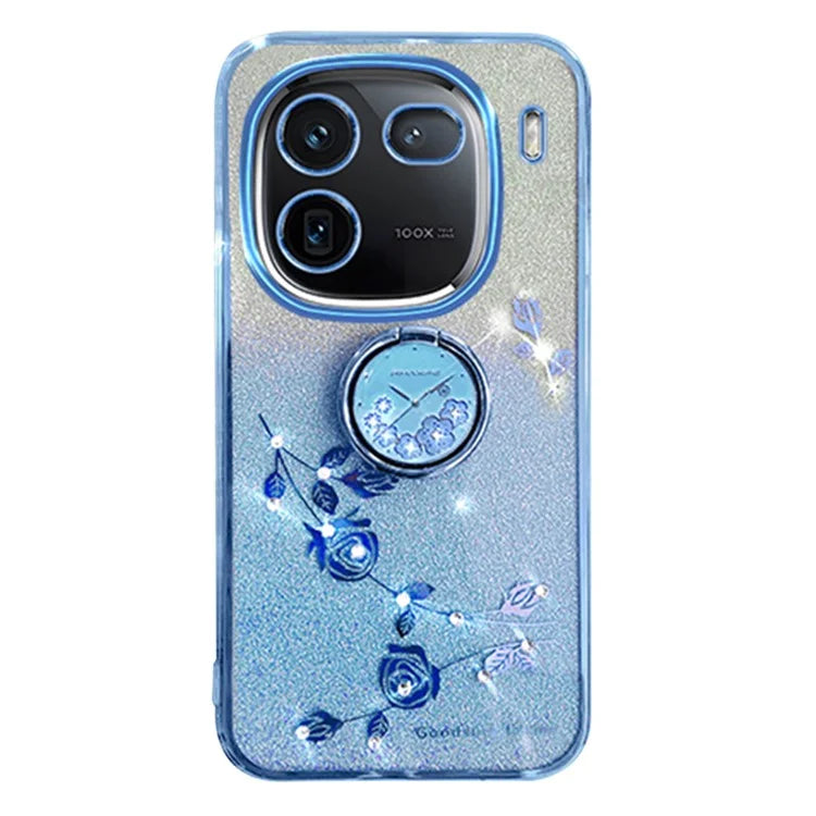 KADEM For vivo iQOO 12 5G Cell Phone Cases with Kickstand Gradient Flower Pattern TPU Cover