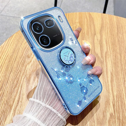 KADEM For vivo iQOO 12 5G Cell Phone Cases with Kickstand Gradient Flower Pattern TPU Cover