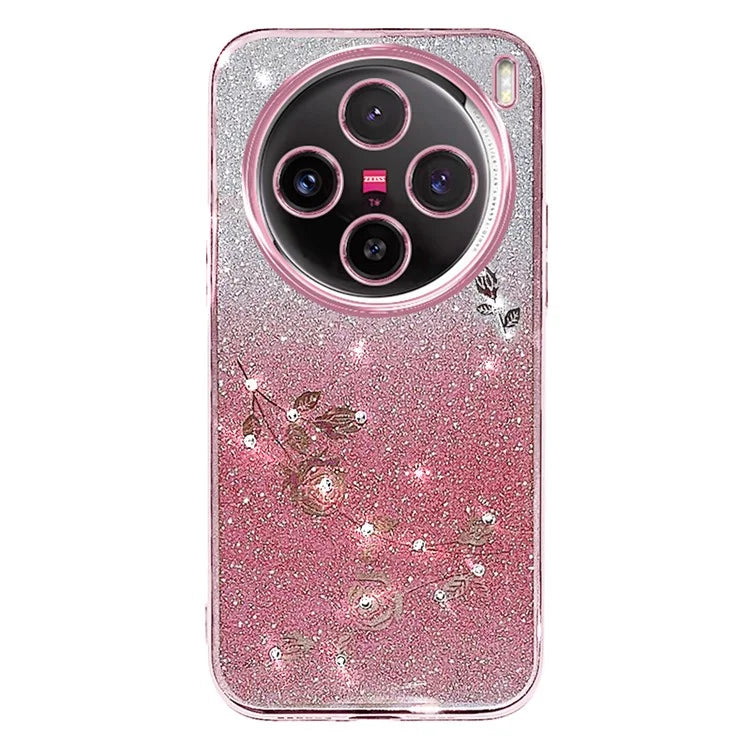KADEM For vivo X100 5G Phone Case TPU Mobile Phone Shell Cover with Rhinestone Decor