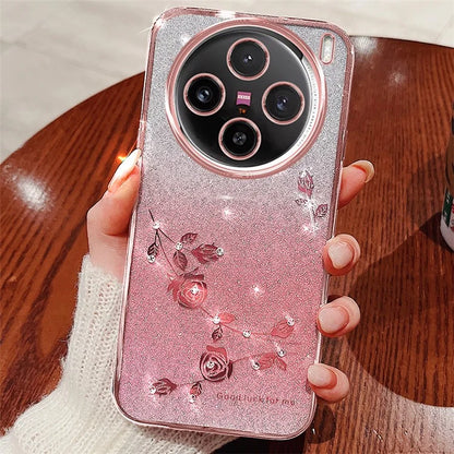 KADEM For vivo X100 5G Phone Case TPU Mobile Phone Shell Cover with Rhinestone Decor