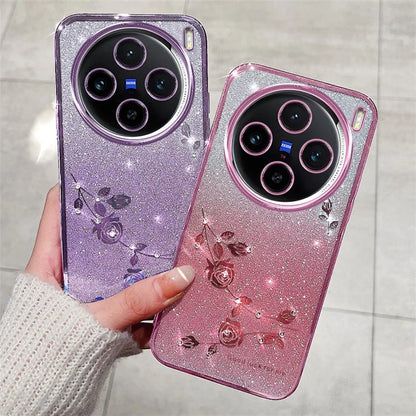 KADEM For vivo X100 5G Phone Case TPU Mobile Phone Shell Cover with Rhinestone Decor