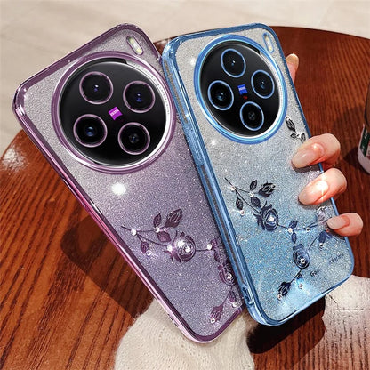 KADEM For vivo X100 5G Phone Case TPU Mobile Phone Shell Cover with Rhinestone Decor
