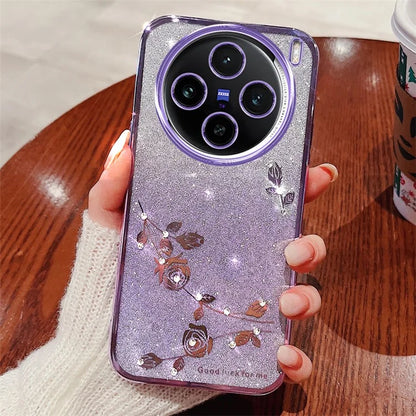 KADEM For vivo X100 5G Phone Case TPU Mobile Phone Shell Cover with Rhinestone Decor