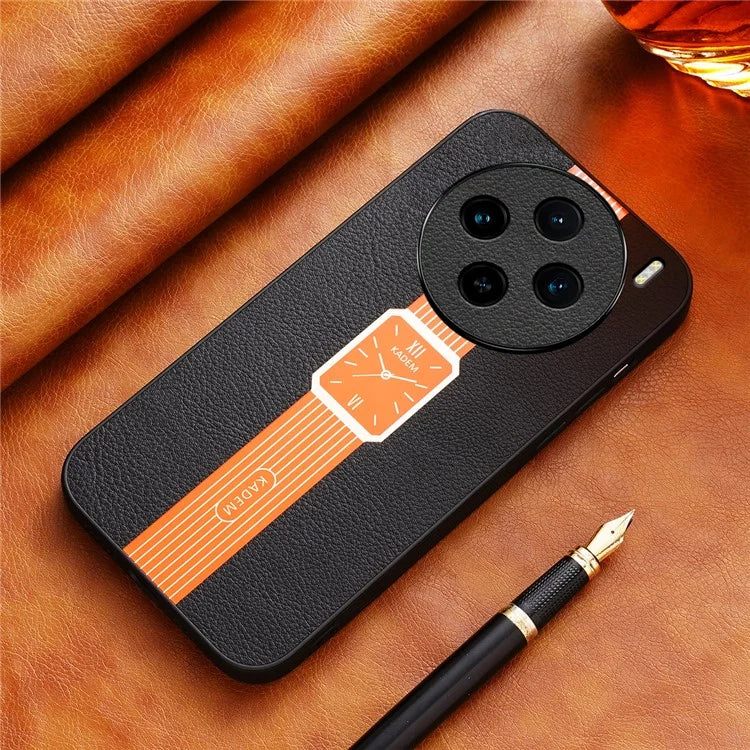 KADEM For vivo X100 5G Case Leather+Acrylic+TPU Electroplating Cell Phone Cover