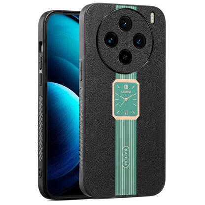 KADEM For vivo X100 5G Case Leather+Acrylic+TPU Electroplating Cell Phone Cover