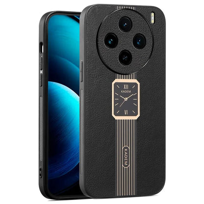 KADEM For vivo X100 5G Case Leather+Acrylic+TPU Electroplating Cell Phone Cover