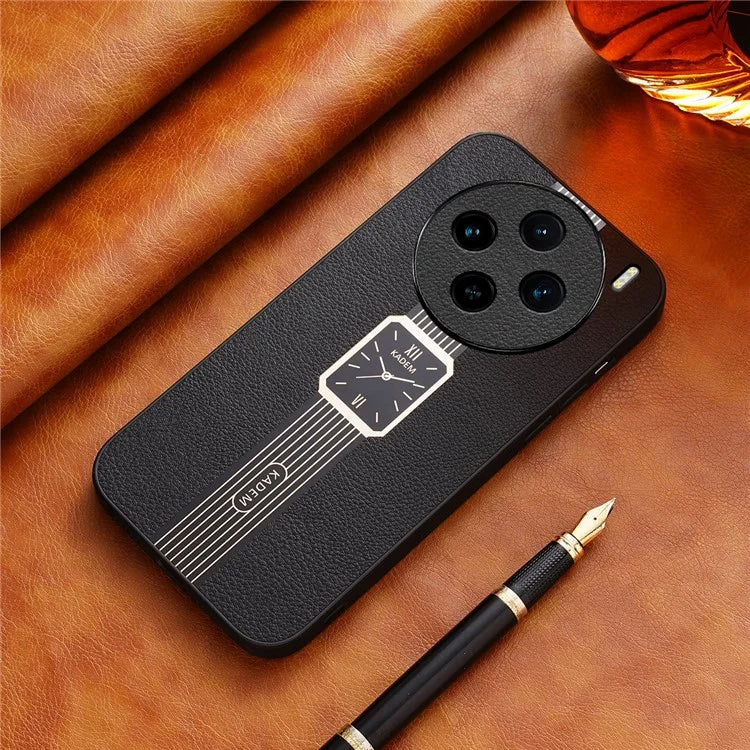 KADEM For vivo X100 5G Case Leather+Acrylic+TPU Electroplating Cell Phone Cover