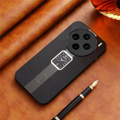 KADEM For vivo X100 5G Case Leather+Acrylic+TPU Electroplating Cell Phone Cover