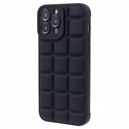 For iPhone 13 Pro Max Case Shock-Absorbed Grid Down Jacket Texture TPU Cell Phone Cover