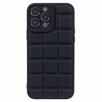 For iPhone 13 Pro Max Case Shock-Absorbed Grid Down Jacket Texture TPU Cell Phone Cover