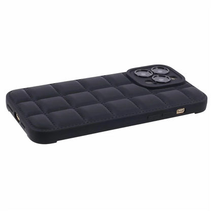 For iPhone 14 Pro Case TPU Phone Cover Anti-drop Grid Down Jacket Texture Phone Shell