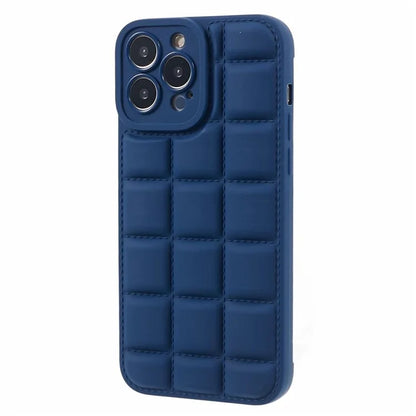 For iPhone 14 Pro Case TPU Phone Cover Anti-drop Grid Down Jacket Texture Phone Shell