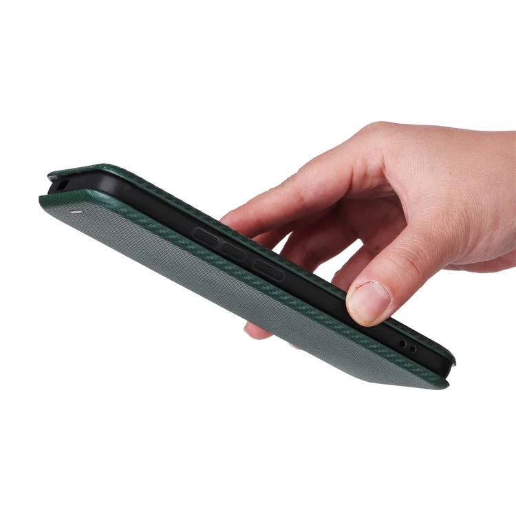 For Xiaomi 14 Leather Case Card Holder Carbon Fiber Texture Phone Cover