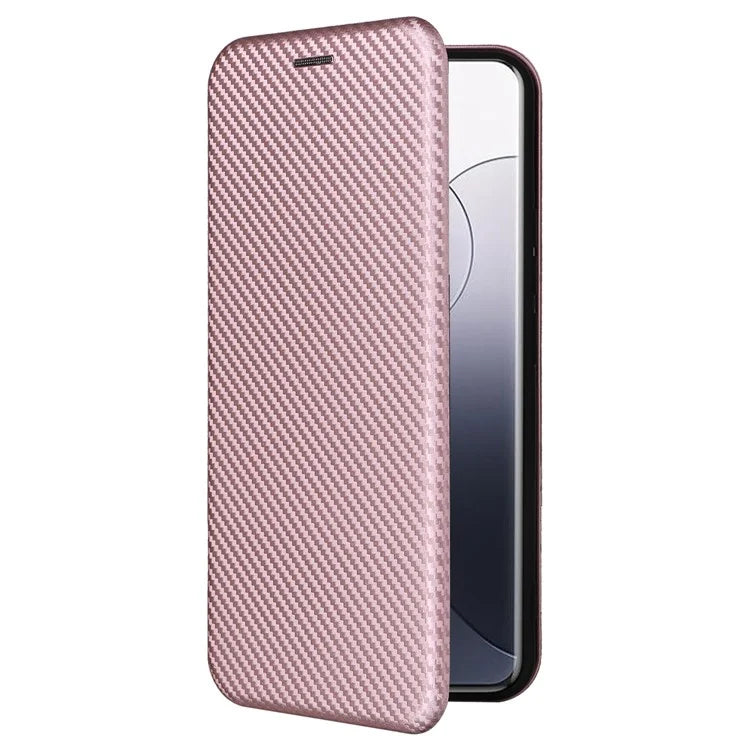 For Xiaomi 14 Leather Case Card Holder Carbon Fiber Texture Phone Cover