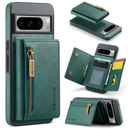DG.MING M5 Series For Google Pixel 8 Pro Phone Case RFID Blocking Zipper Pocket Back Cover