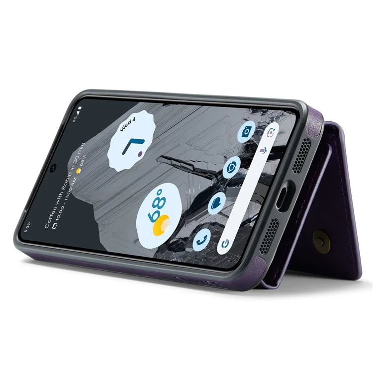 DG.MING M5 Series For Google Pixel 8 Pro Phone Case RFID Blocking Zipper Pocket Back Cover