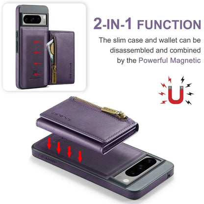 DG.MING M5 Series For Google Pixel 8 Pro Phone Case RFID Blocking Zipper Pocket Back Cover