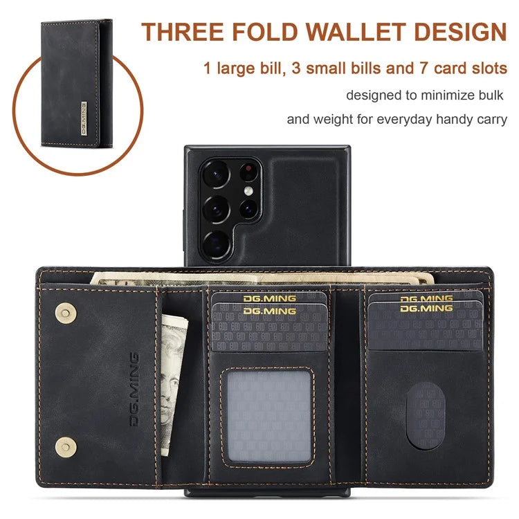 DG.MING M1 Series for Samsung Galaxy S24 Ultra Case Detachable Wallet Phone Cover