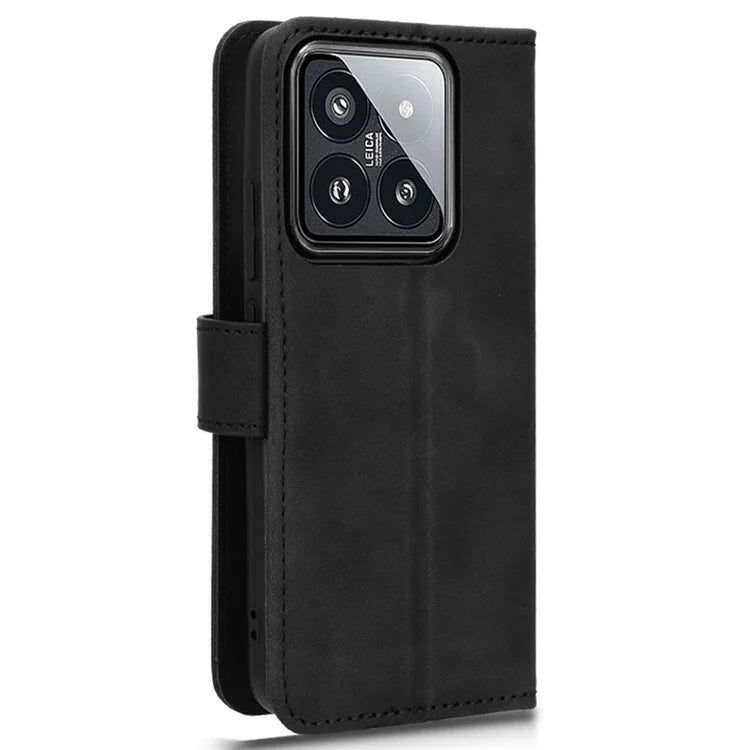 For Xiaomi 14 Cell Phone Case Skin-touch Stand Leather Wallet Cover