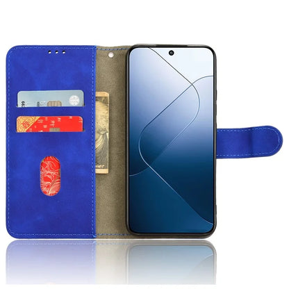 For Xiaomi 14 Cell Phone Case Skin-touch Stand Leather Wallet Cover