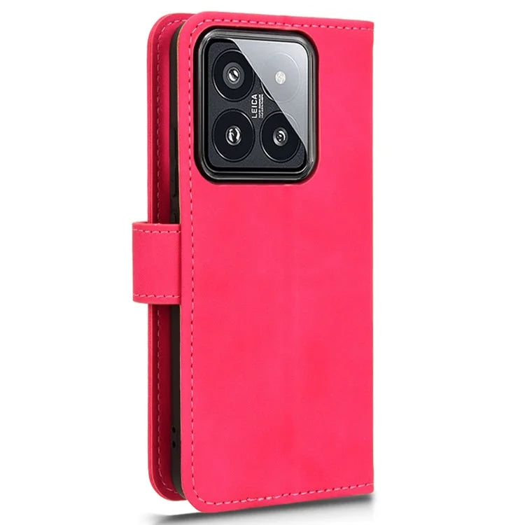 For Xiaomi 14 Cell Phone Case Skin-touch Stand Leather Wallet Cover