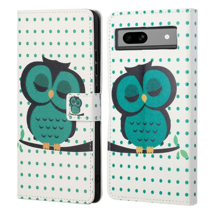 For Google Pixel 8a PU Leather Case Pattern Flip Stand Phone Cover