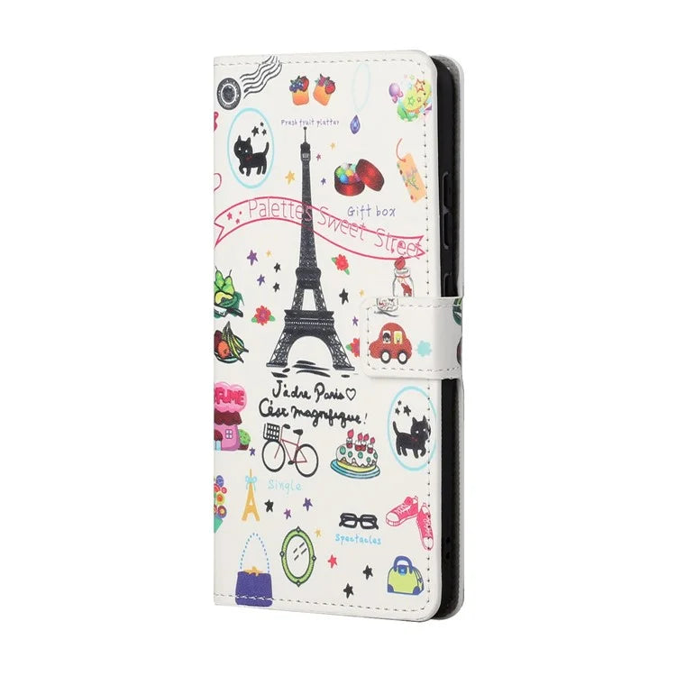For Google Pixel 8a PU Leather Case Pattern Flip Stand Phone Cover