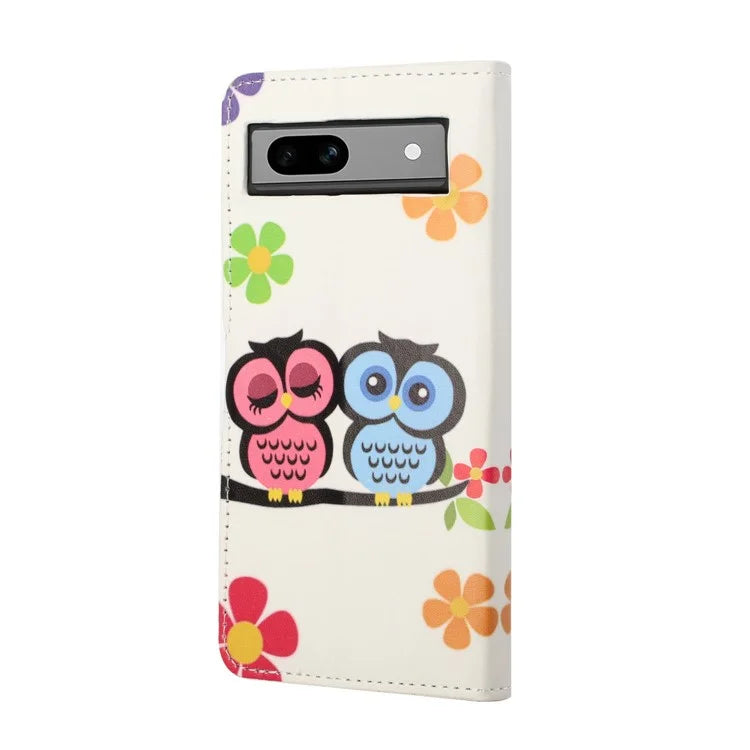 For Google Pixel 8a PU Leather Case Pattern Flip Stand Phone Cover