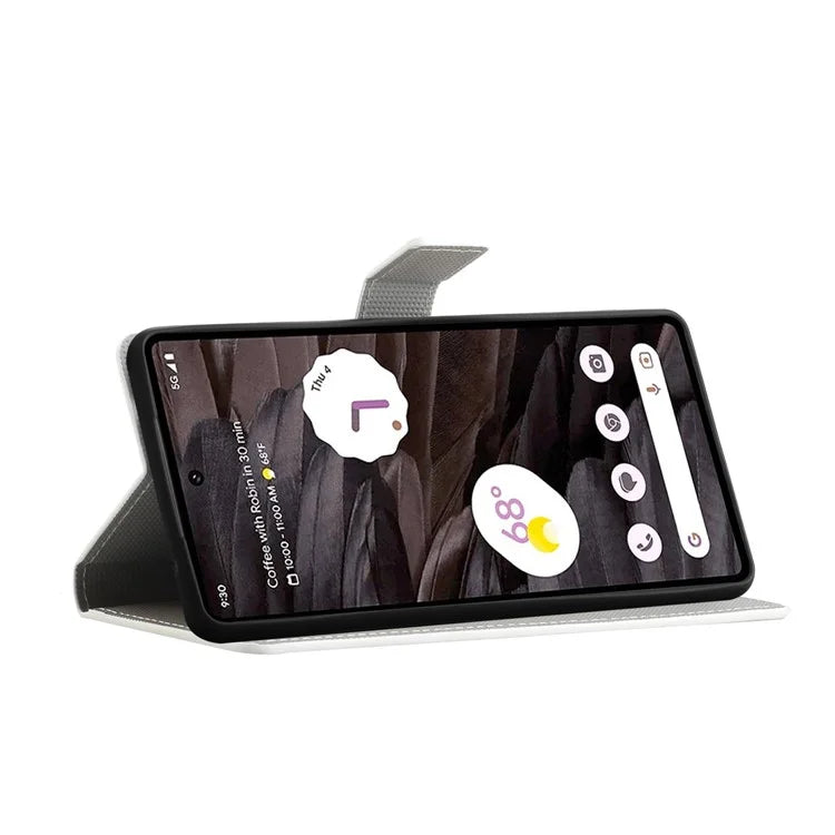 For Google Pixel 8a PU Leather Case Pattern Flip Stand Phone Cover