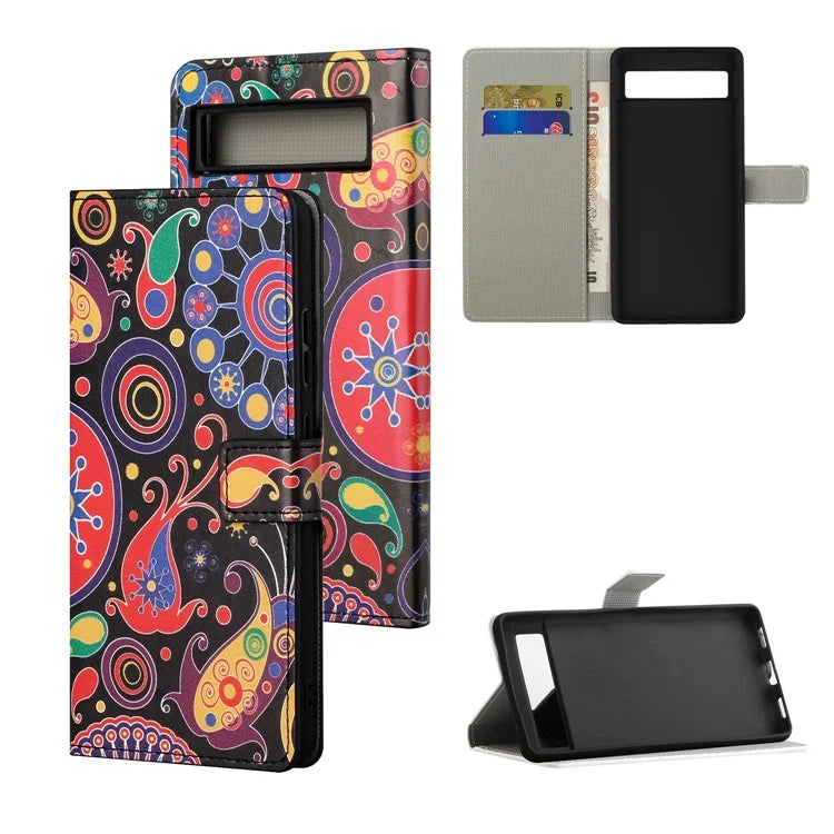 For Google Pixel 8a PU Leather Case Pattern Flip Stand Phone Cover