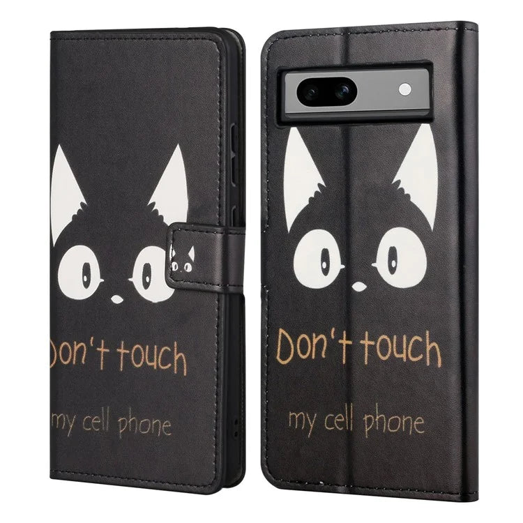 For Google Pixel 8a PU Leather Case Pattern Flip Stand Phone Cover