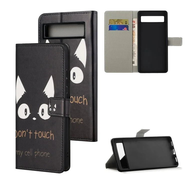 For Google Pixel 8a PU Leather Case Pattern Flip Stand Phone Cover
