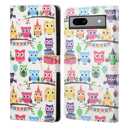 For Google Pixel 8a PU Leather Case Pattern Flip Stand Phone Cover