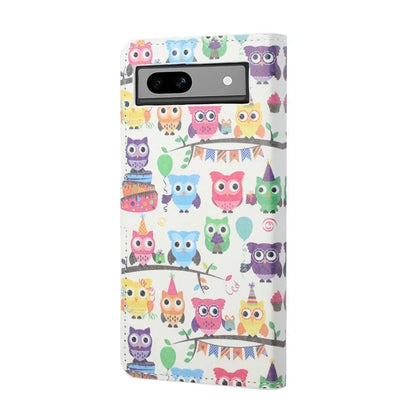 For Google Pixel 8a PU Leather Case Pattern Flip Stand Phone Cover