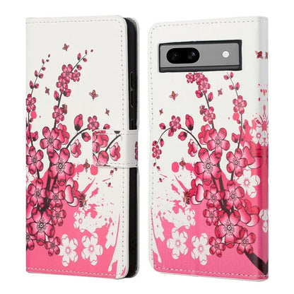 For Google Pixel 8a PU Leather Case Pattern Flip Stand Phone Cover
