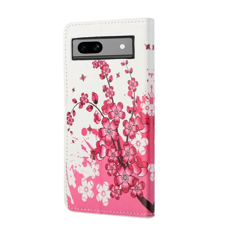 For Google Pixel 8a PU Leather Case Pattern Flip Stand Phone Cover