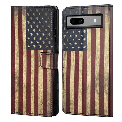 For Google Pixel 8a PU Leather Case Pattern Flip Stand Phone Cover