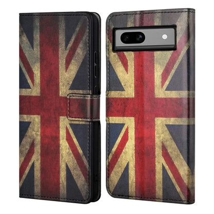 For Google Pixel 8a PU Leather Case Pattern Flip Stand Phone Cover