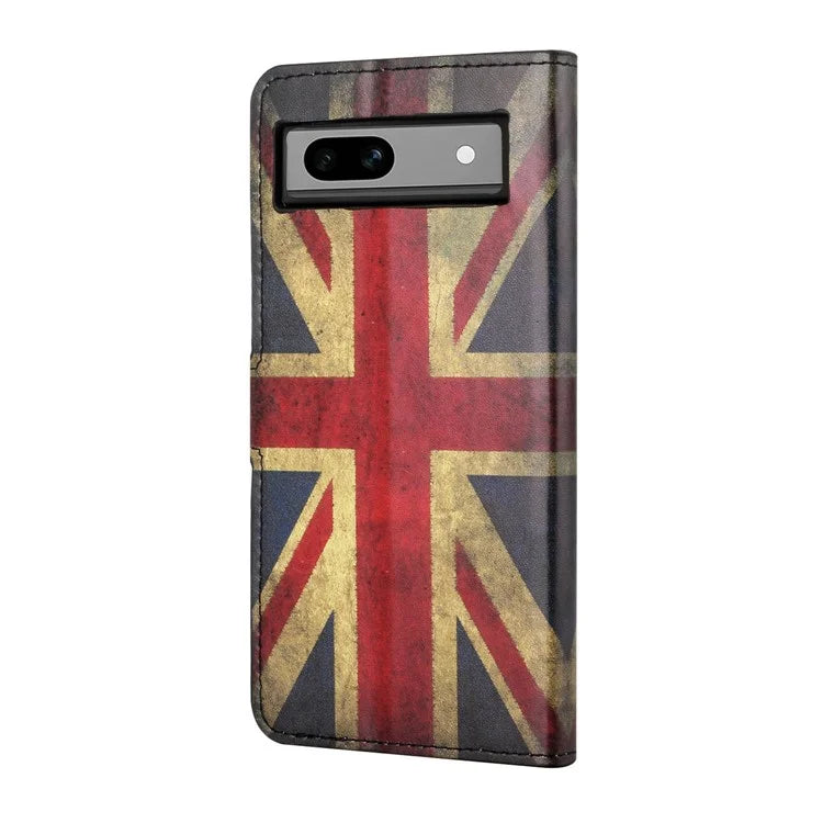 For Google Pixel 8a PU Leather Case Pattern Flip Stand Phone Cover