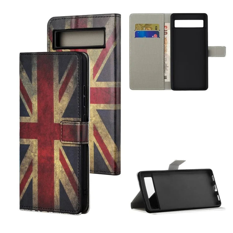 For Google Pixel 8a PU Leather Case Pattern Flip Stand Phone Cover