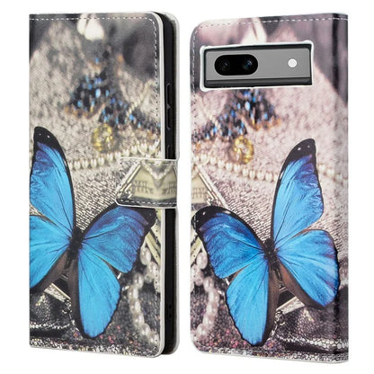 For Google Pixel 8a PU Leather Case Pattern Flip Stand Phone Cover
