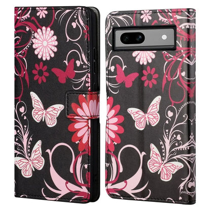 For Google Pixel 8a PU Leather Case Pattern Flip Stand Phone Cover