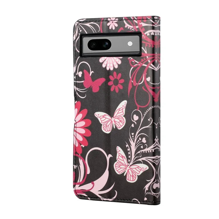 For Google Pixel 8a PU Leather Case Pattern Flip Stand Phone Cover