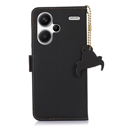 For Xiaomi Redmi Note 13 Pro+ 5G Cell Phone Case Silky Genuine Cow Leather Wallet Cover