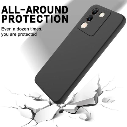 For vivo Y200 (India) 5G Case Soft Lining Anti-scratch Liquid Silicone Cover with Strap