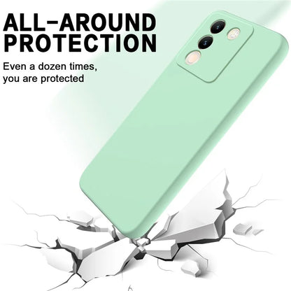 For vivo Y200 (India) 5G Case Soft Lining Anti-scratch Liquid Silicone Cover with Strap
