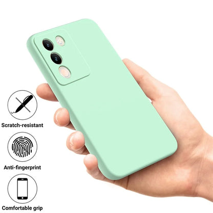For vivo Y200 (India) 5G Case Soft Lining Anti-scratch Liquid Silicone Cover with Strap