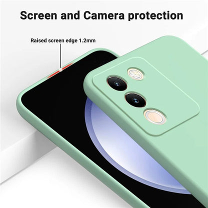 For vivo Y200 (India) 5G Case Soft Lining Anti-scratch Liquid Silicone Cover with Strap