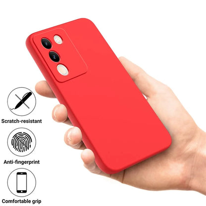 For vivo Y200 (India) 5G Case Soft Lining Anti-scratch Liquid Silicone Cover with Strap