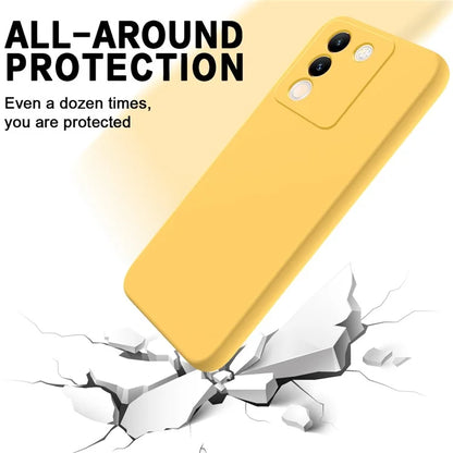 For vivo Y200 (India) 5G Case Soft Lining Anti-scratch Liquid Silicone Cover with Strap